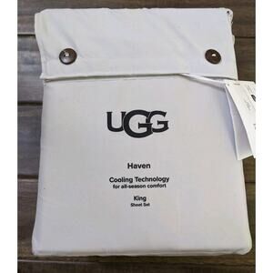 UGG Haven KING Sheet Set Cooling Tech Oeko Tex New Bedding Stone Light Gray